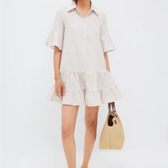 Tuckernuck Tan Striped McKenna Dress with Ruffles - Picture 2 of 4